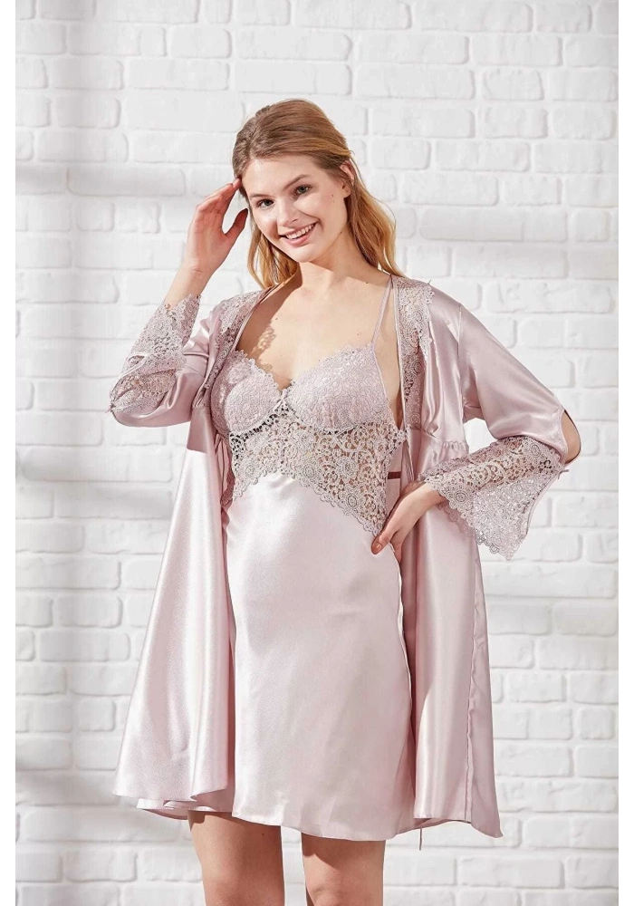 Pierre Cardin 6625 Kısa Gecelikli 6lı İpek Set