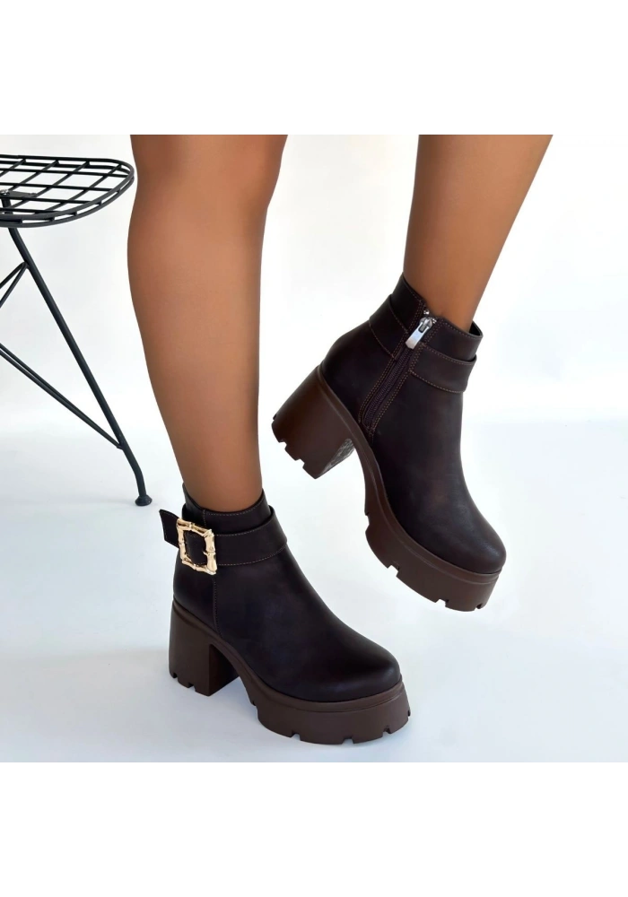 Pinma Acı Kahve Cilt Topuklu Bot