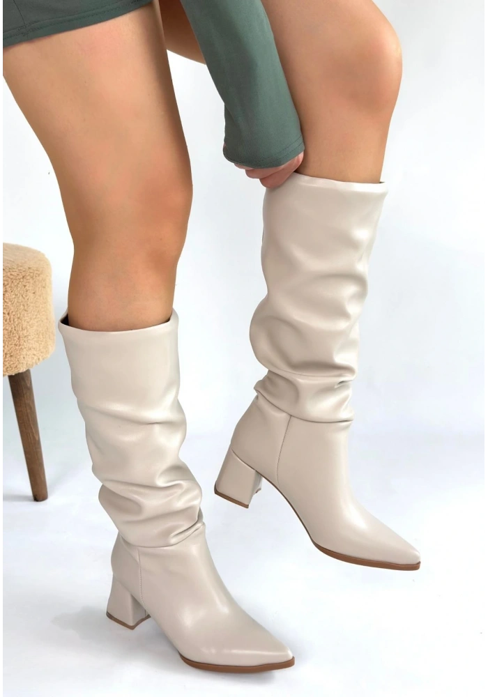 Pitay Ten Cilt Topuklu Çizme