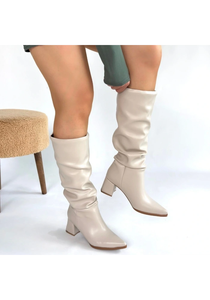 Pitay Ten Cilt Topuklu Çizme