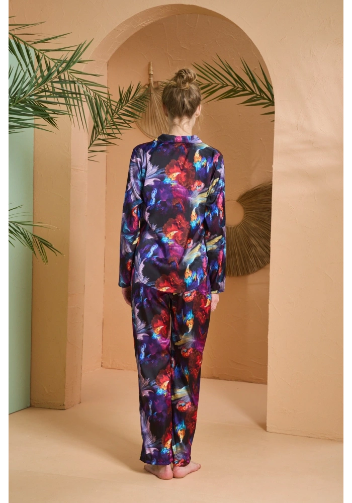 PJS 27079 Kadın Düğmeli Pijama Takımı