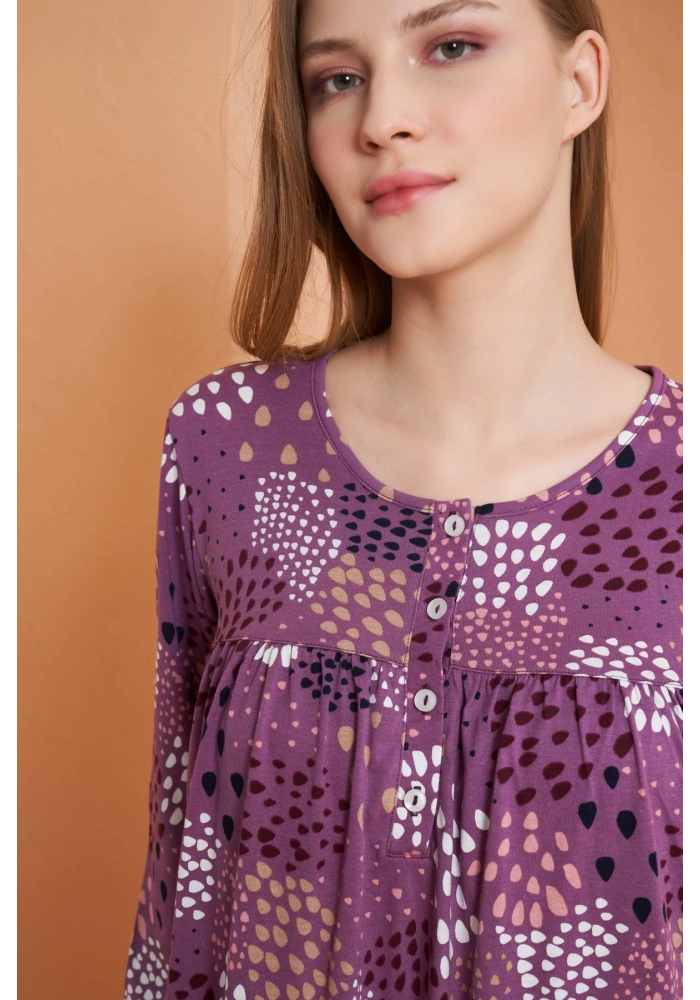 PJS 27165 Kadın Uzun Kol Gecelik