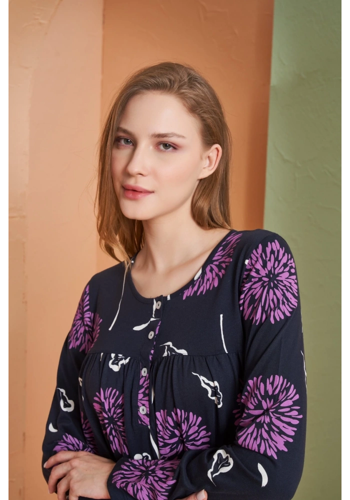 PJS 27166 Kadın Uzun Kol Gecelik