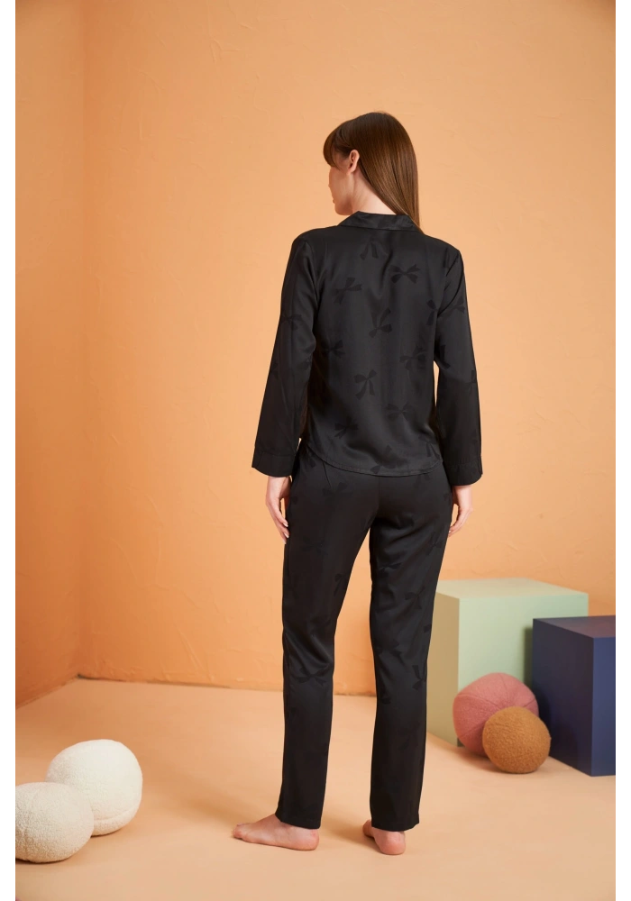 Pjs 28042 Kadın Uzun Kol Boydan Düğmeli Pijama Takımı