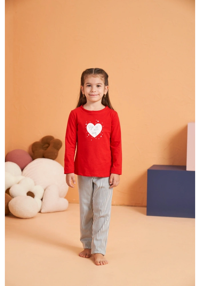 Pjs 28063 Çocuk Sıfır Yaka Pijama Takımı