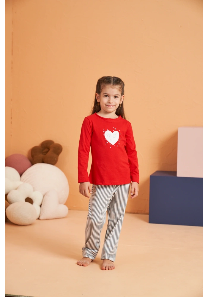 Pjs 28063 Çocuk Sıfır Yaka Pijama Takımı