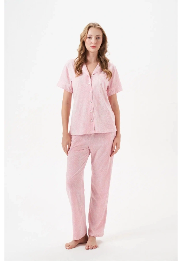 PJS 29033 Kadın Düğmeli Pijama Takım