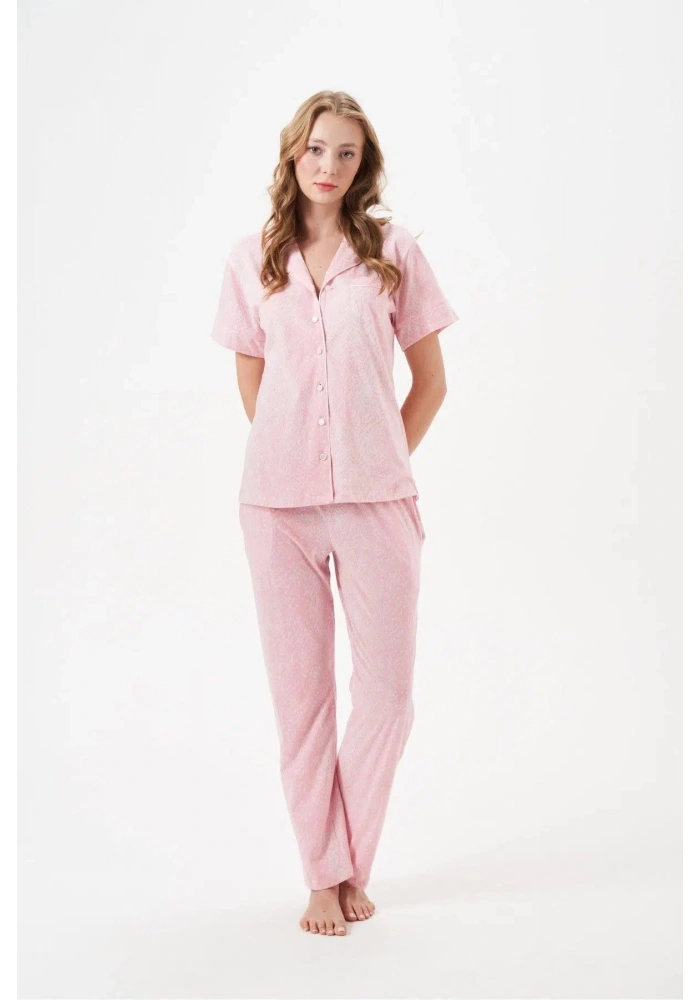 PJS 29033 Kadın Düğmeli Pijama Takım