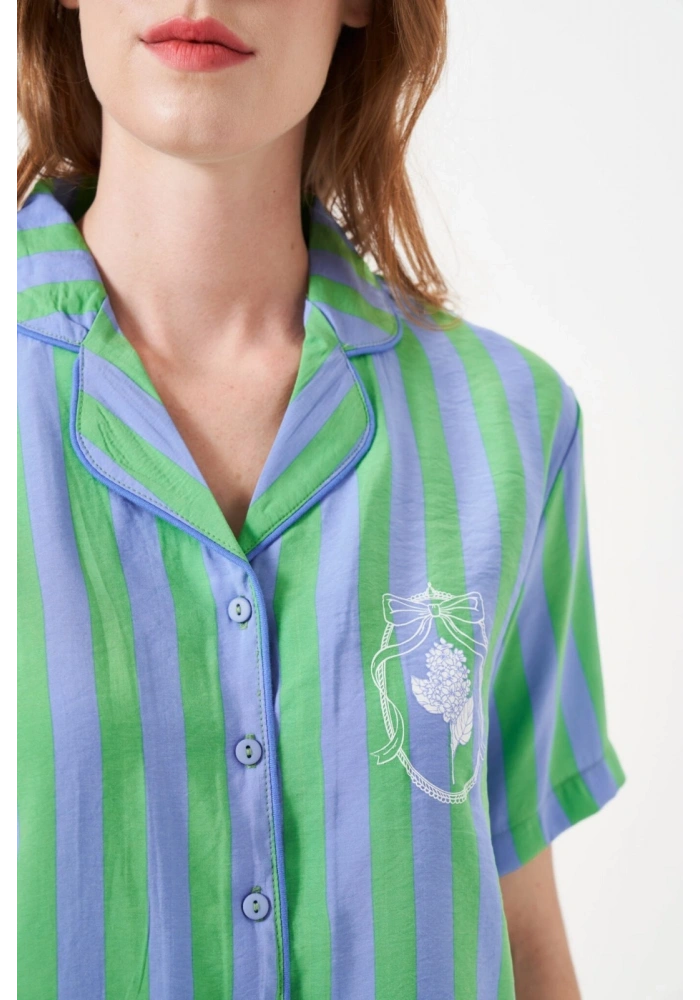 PJS 29043 Kadın Düğmeli Pijama Takımı