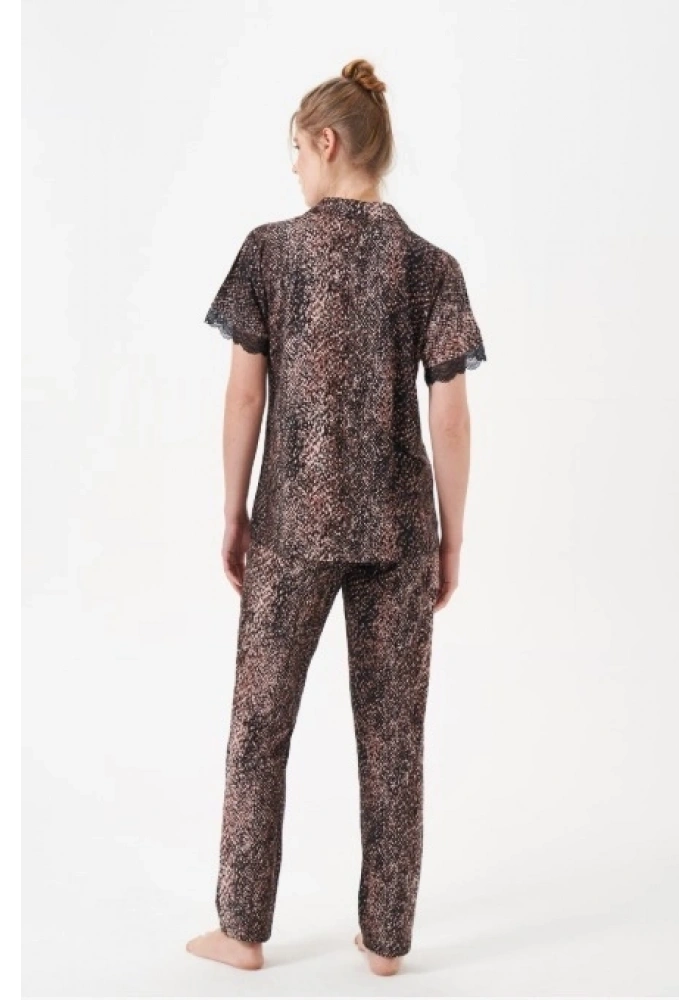 Pjs 29068 Kadın Kısa Kollu Düğmeli Pijama Takım