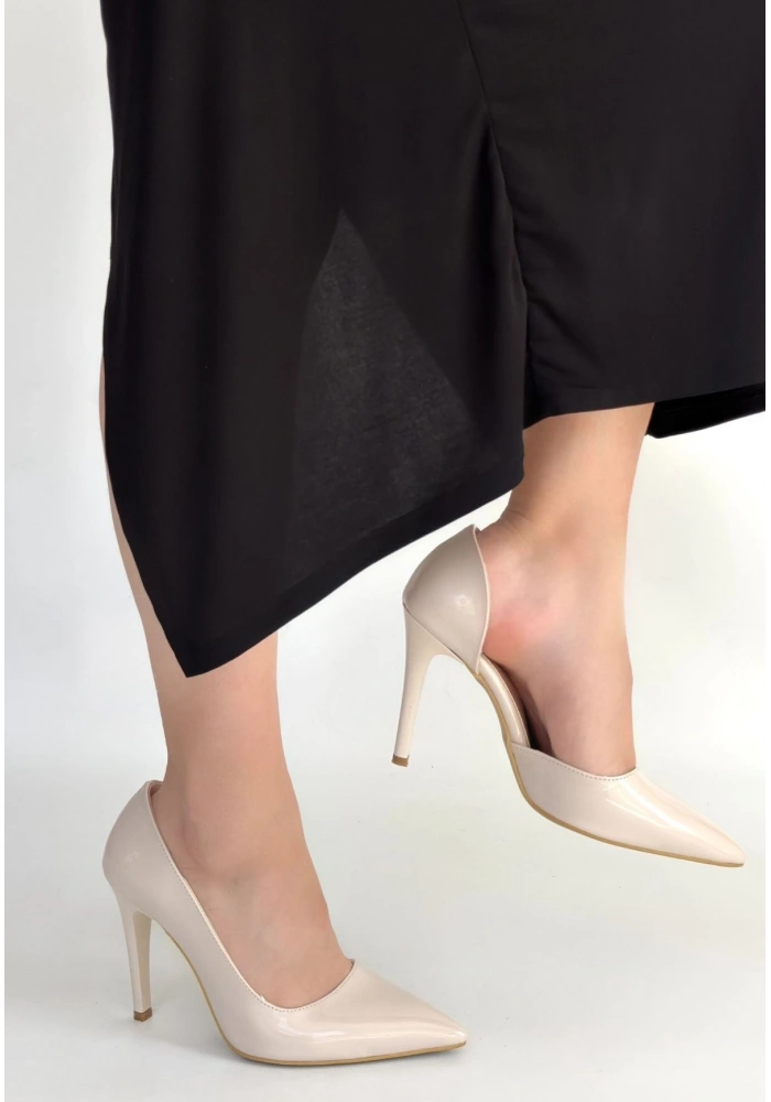 Pley Bej Rugan Stiletto Ayakkabı
