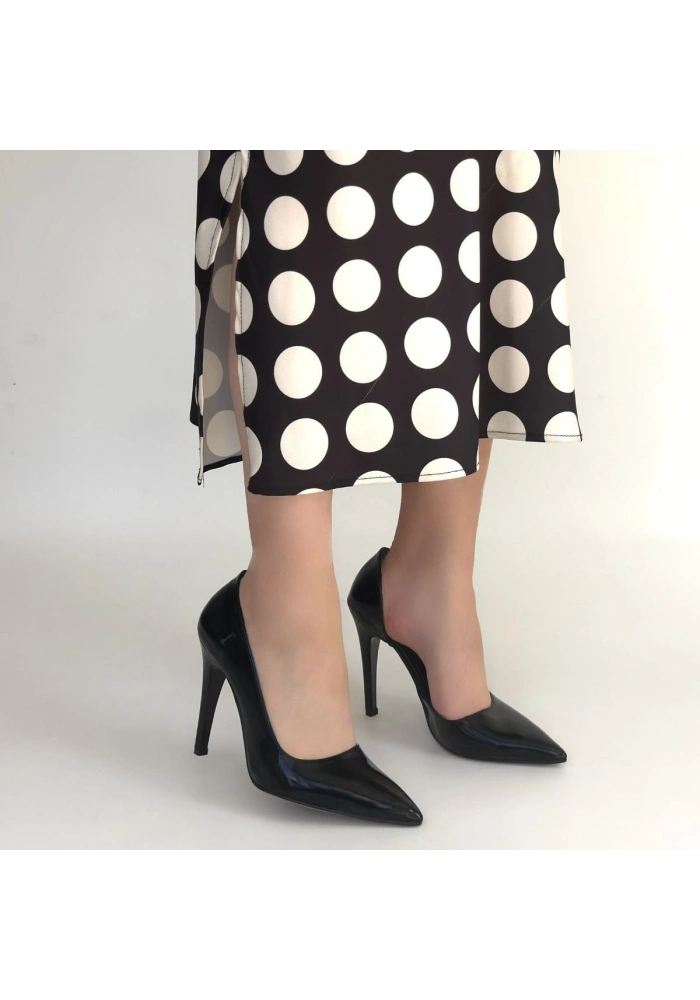 Pley Siyah Rugan Stiletto Ayakkabı