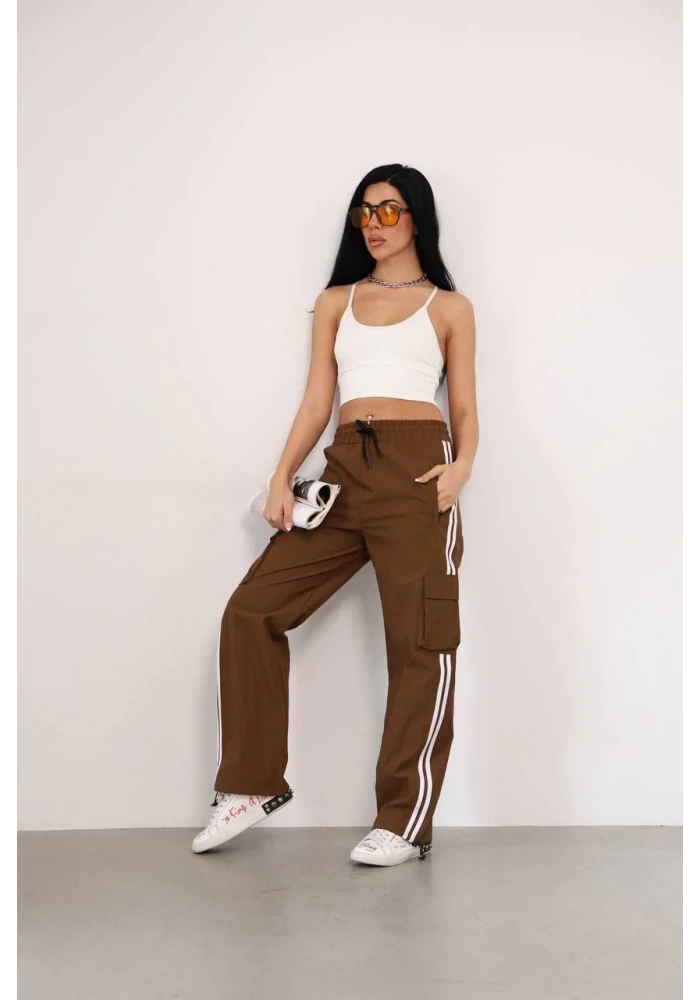 Praşut Kargo Çeplı Baggy Esofman - Kahve