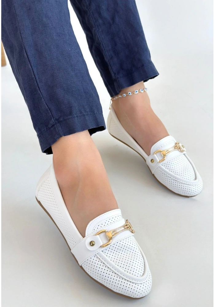 Rain Beyaz Cilt Babet Ayakkabı