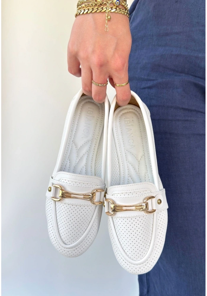 Rain Beyaz Cilt Babet Ayakkabı