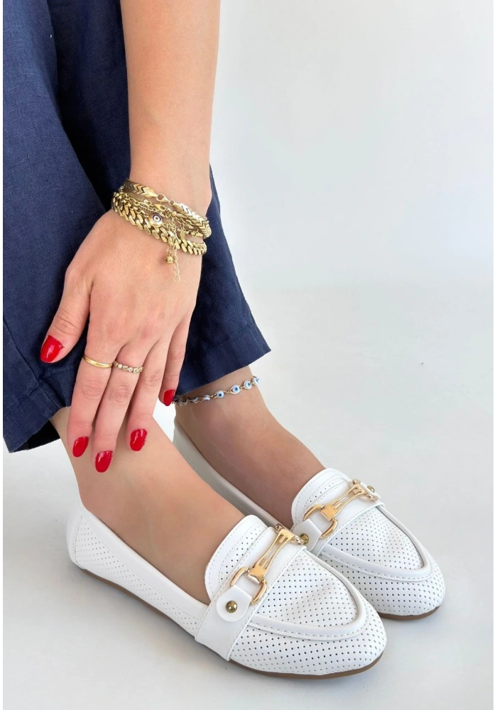 Rain Beyaz Cilt Babet Ayakkabı