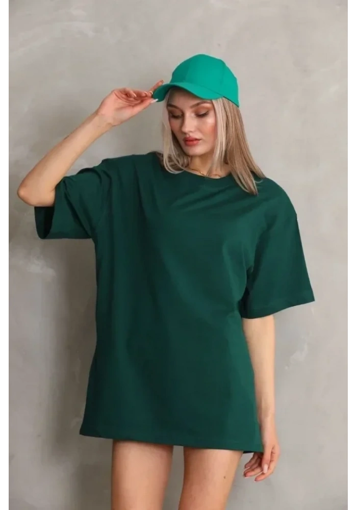 Regular Fit Tişört Bisiklet Yaka Yazlık Kısa Kol Basıc T-Shirt - Yeşil