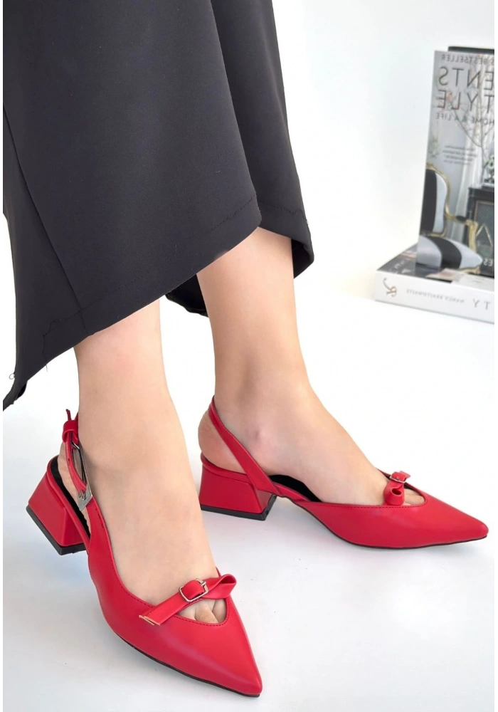 Rewat Kırmızı Cilt Topuklu Ayakkabı