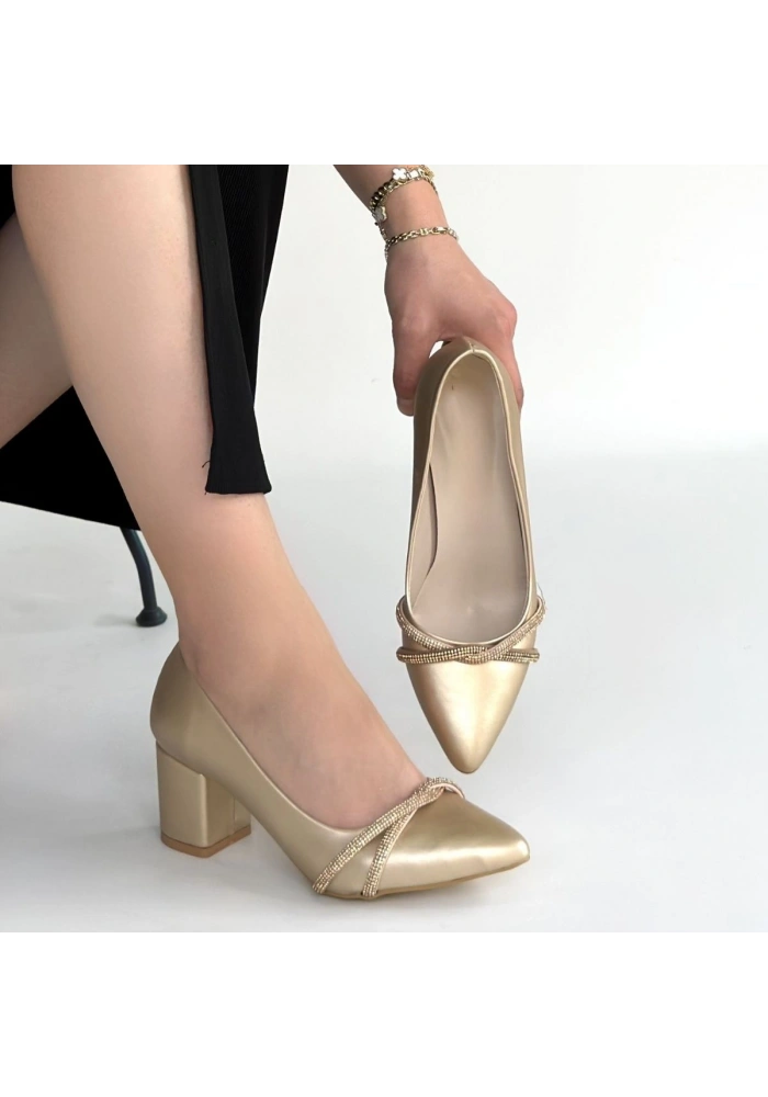 Rewin Gold Cilt Topuklu Ayakkabı