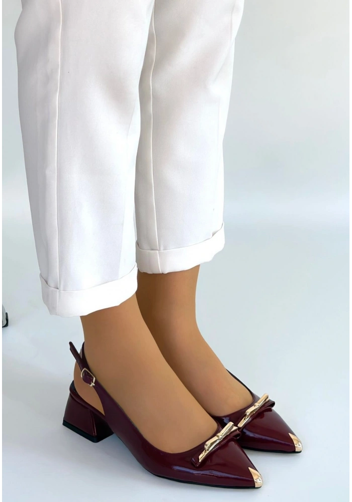 Ricy Bordo Rugan Topuklu Ayakkabı