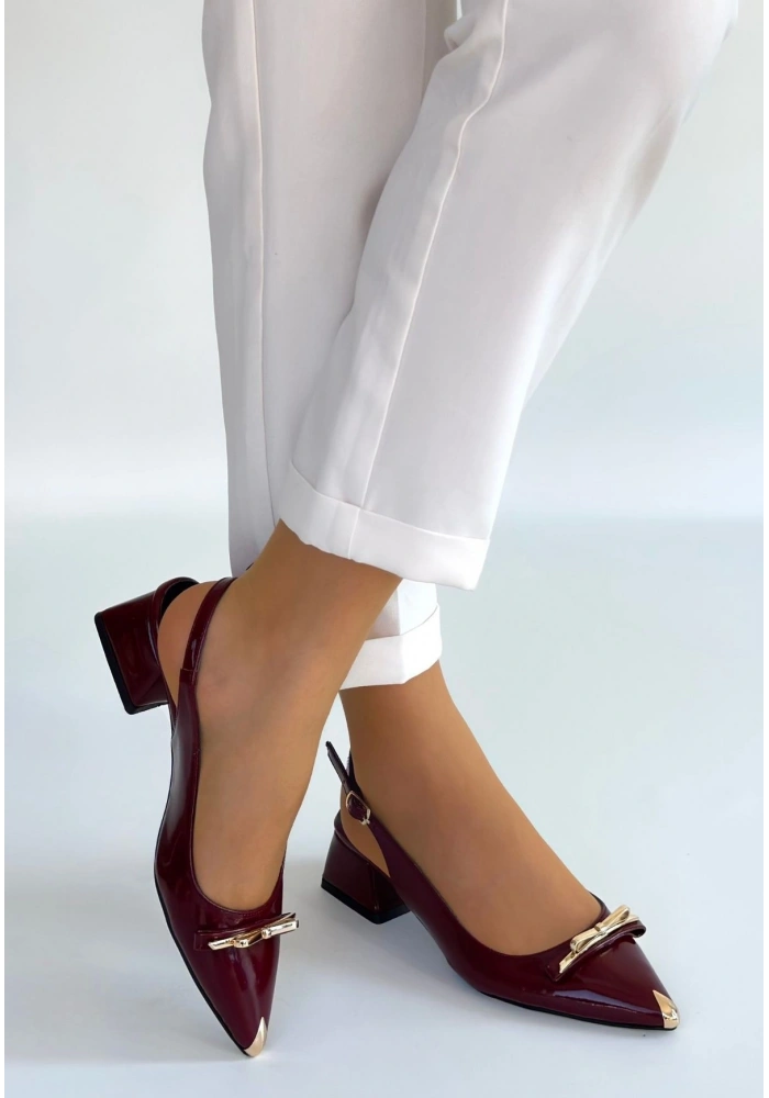 Ricy Bordo Rugan Topuklu Ayakkabı