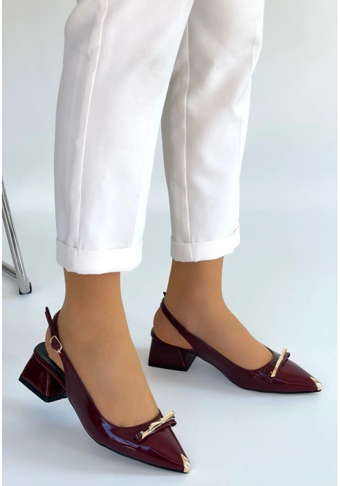 Ricy Bordo Rugan Topuklu Ayakkabı