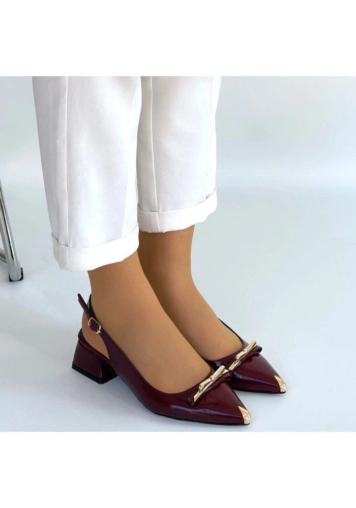 Ricy Bordo Rugan Topuklu Ayakkabı