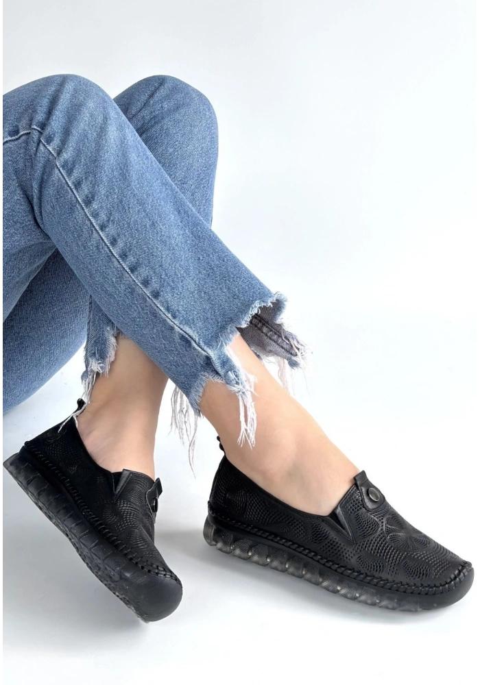 Rinna Siyah Deri Spor Ayakkabı