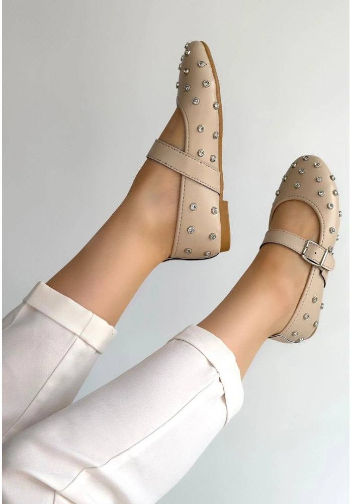 Ritta Bej Cilt Kemerli Babet Ayakkabı