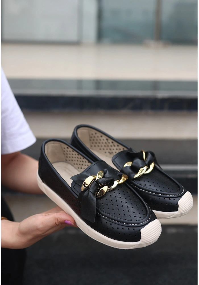 Riwan Siyah Cilt Babet Ayakkabı