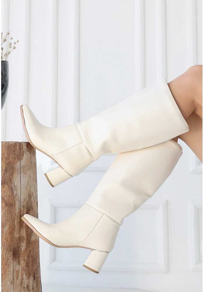 Roksa Ten Cilt Topuklu Çizme