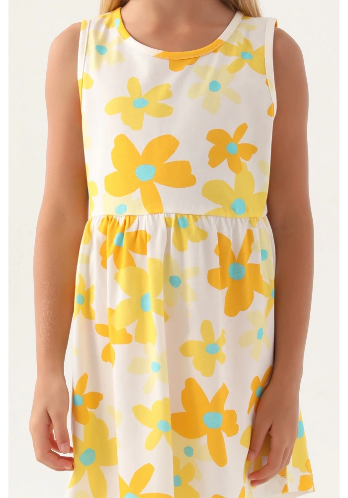Roly Poly 3393-3 Kız Çocuk Çiçekli Elbise