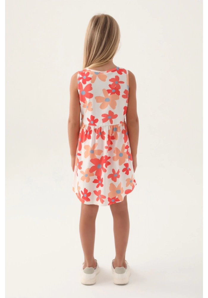 Roly Poly 3393-3 Kız Çocuk Çiçekli Elbise