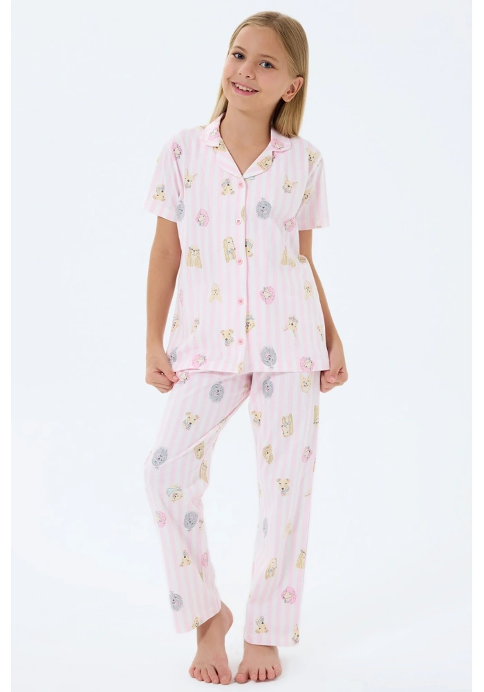 RolyPoly 3809-G Kız Çocuk Gömlek Pijama Takım