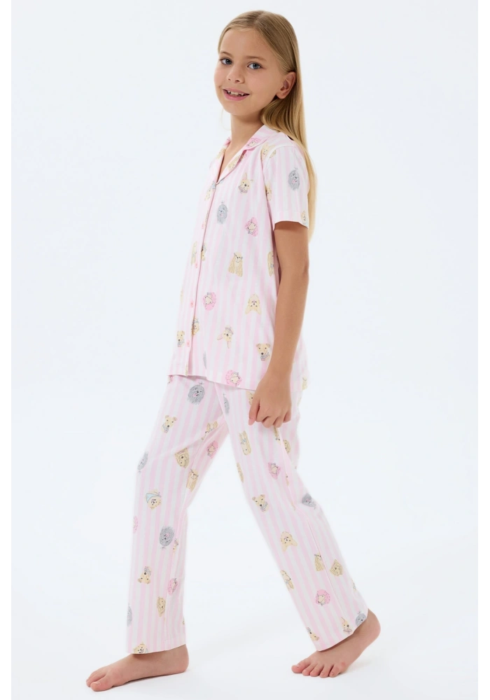 RolyPoly 3809-G Kız Çocuk Gömlek Pijama Takım