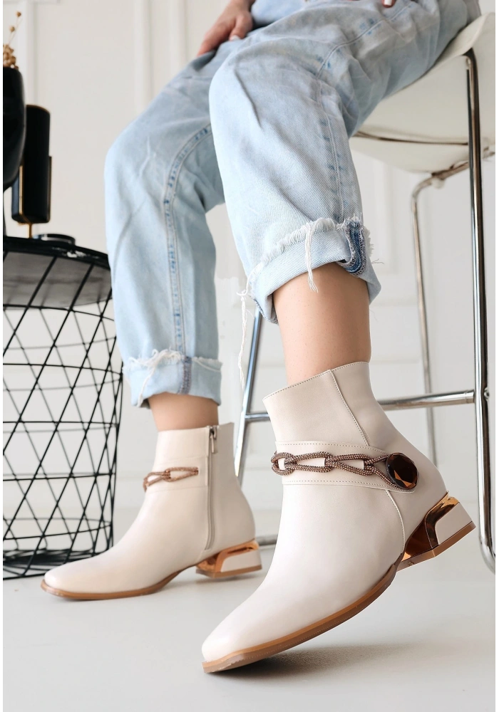 Roxani Bej Cilt Topuklu Bot