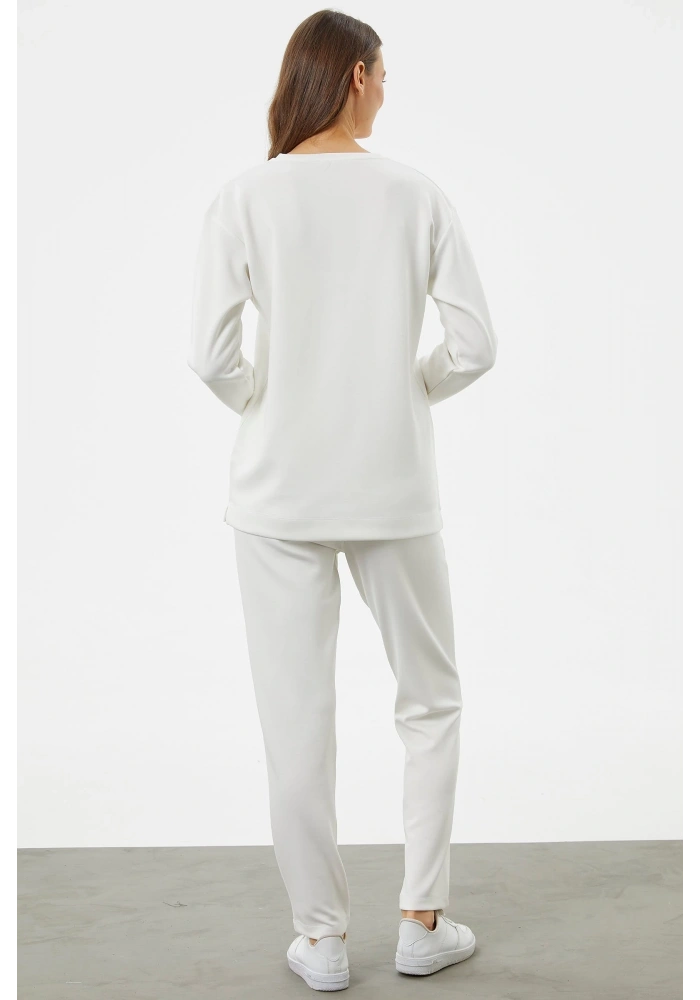 Sementa 76233 Baskılı Sıfır Yaka Oversize Eşofman Takım