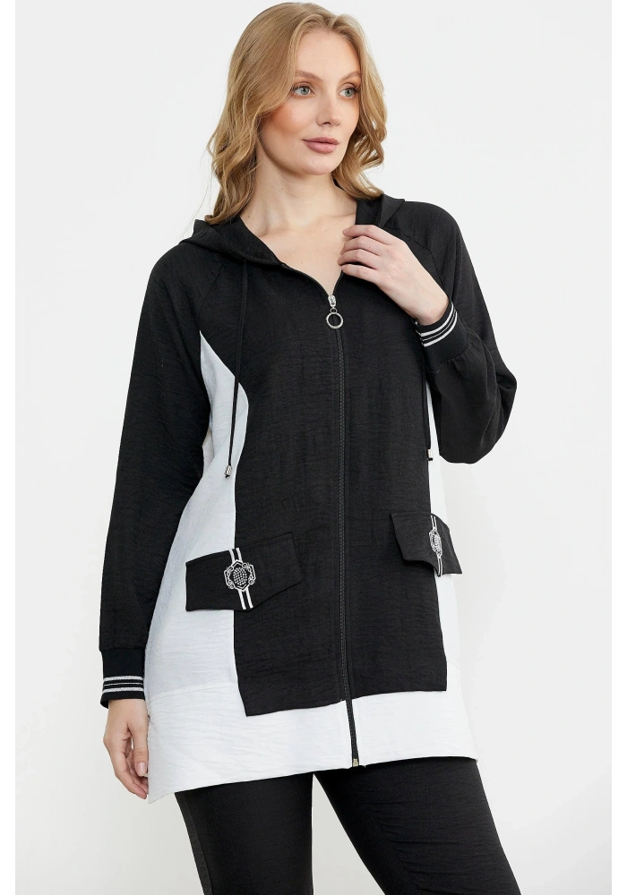 Sementa 76448 Keten Görünümlü Kapüşonlu Tunik Takım