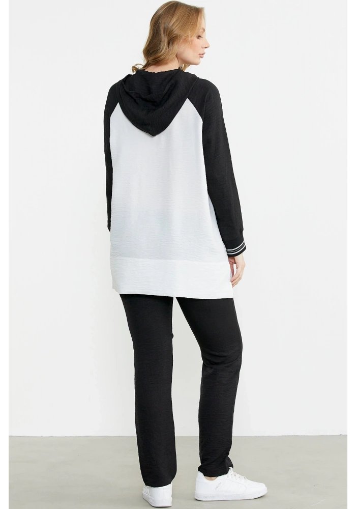 Sementa 76448 Keten Görünümlü Kapüşonlu Tunik Takım