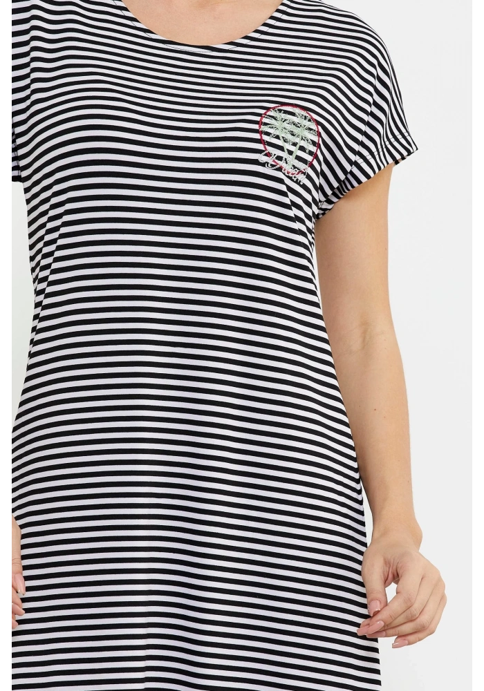 Sementa 77489 Nakış Detaylı Marine Penye Elbise