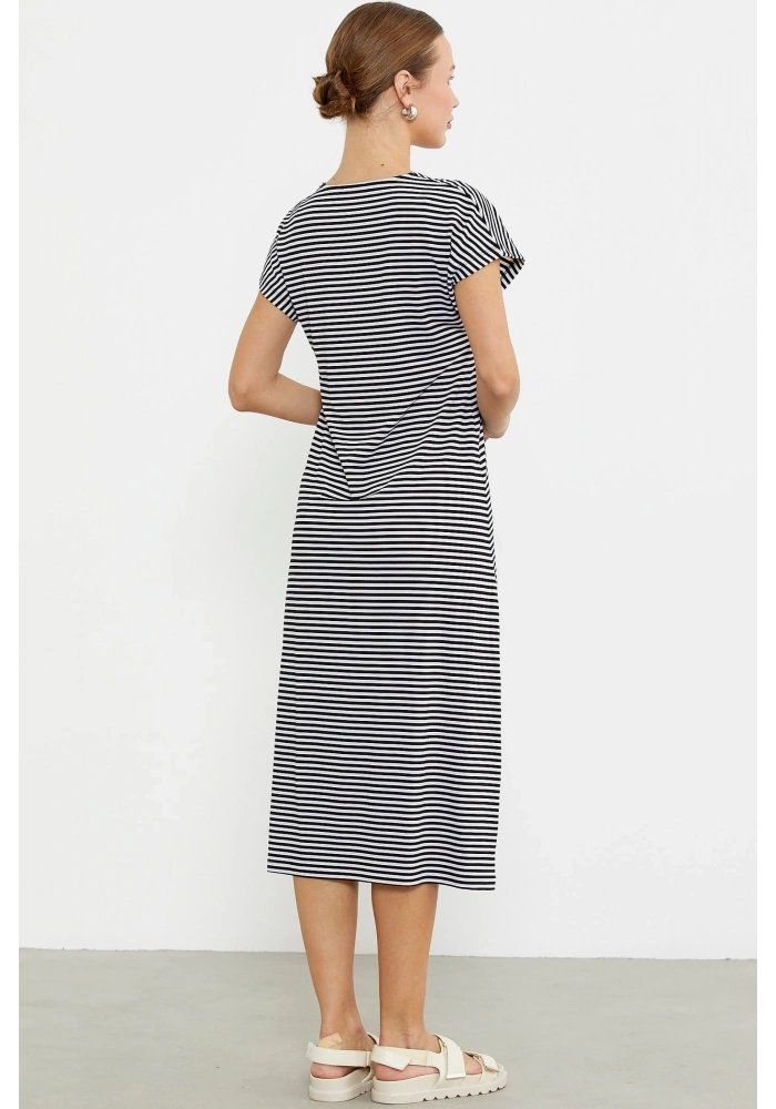 Sementa 77489 Nakış Detaylı Marine Penye Elbise