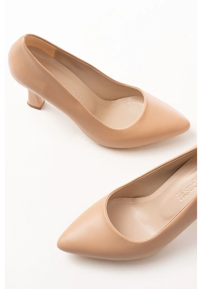 ST-001 Nut Günlük 9 cm Topuklu Bayan Stiletto Ayakkabı
