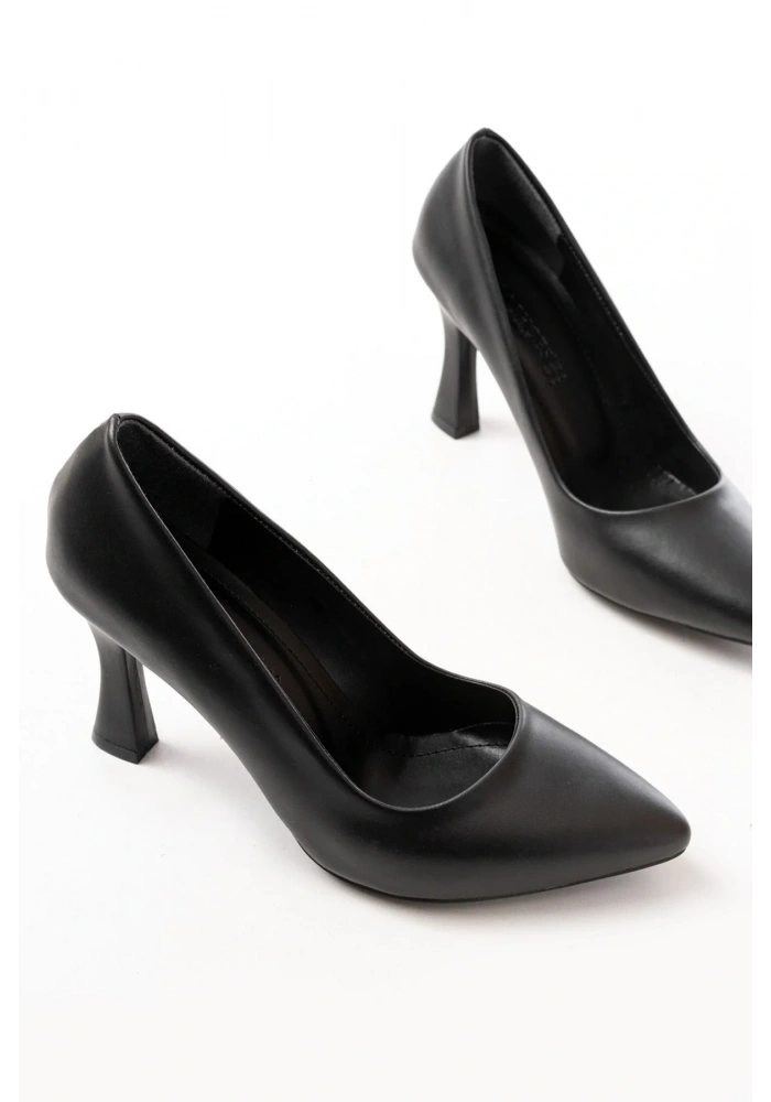 ST-001 Siyah Günlük 9 cm Topuklu Bayan Stiletto Ayakkabı