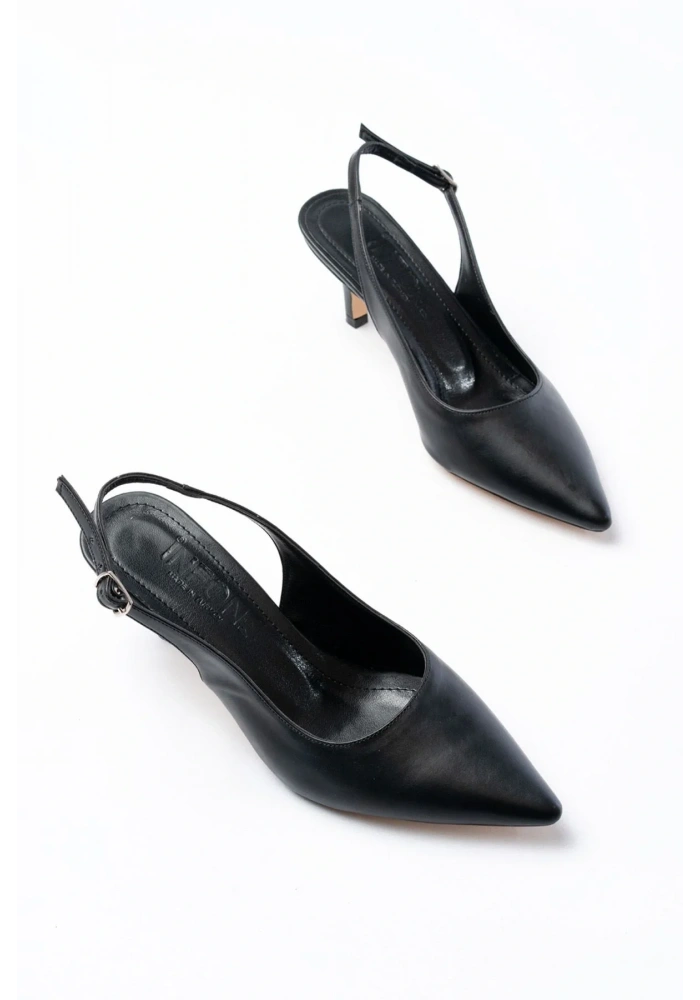 ST-1152 Siyah Günlük 7 cm Topuklu Kadın Ayakkabı