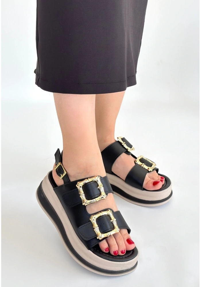 Stan Siyah Cilt Sandalet