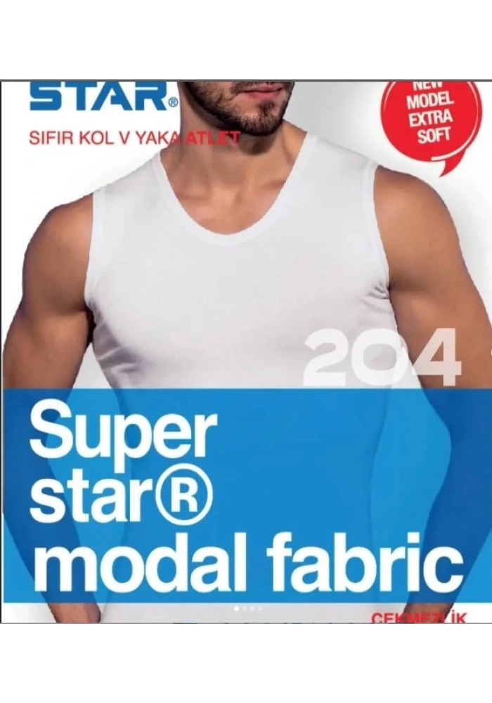 Star 204 Modal Sıfır Kol V-Yaka Atlet