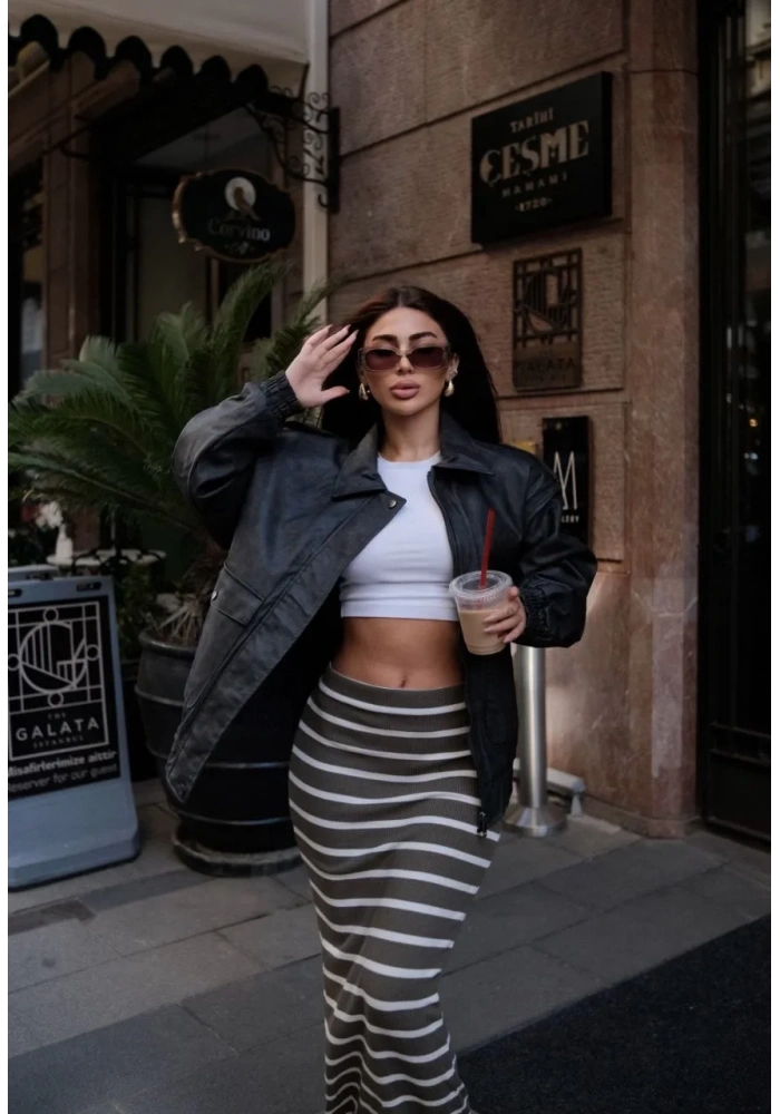 Suni Deri Pilot Ceket