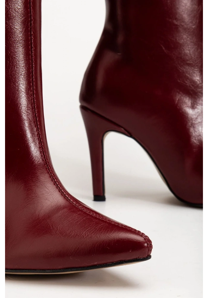 SYT-2004 Bordo Kırışık Rugan Günlük Bayan Çizme