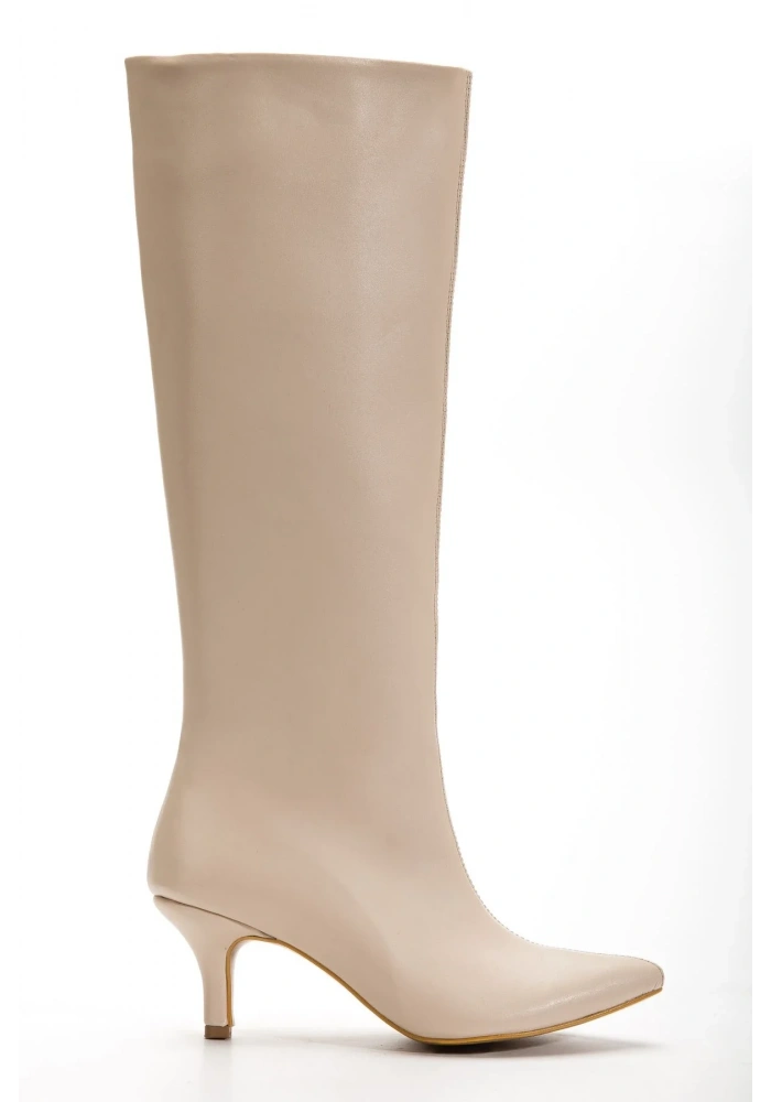 SYT-2025 Bej Cilt Günlük Kadın Çizme
