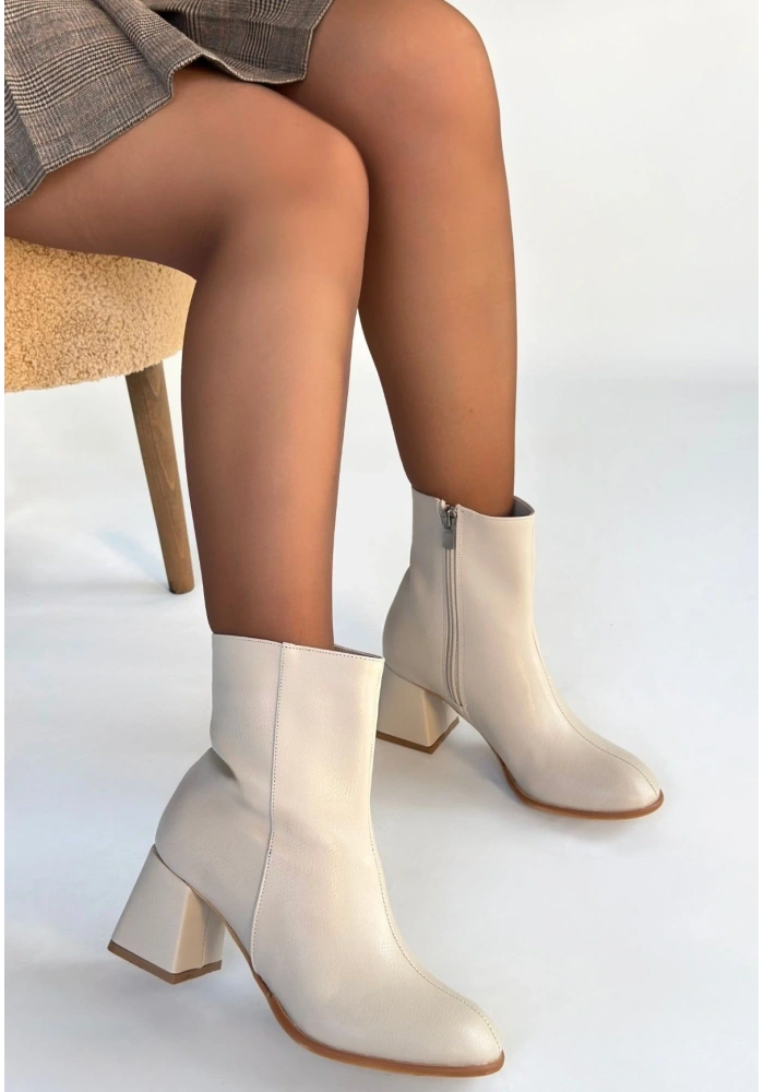 Tendy Bej Cilt Topuklu Bot